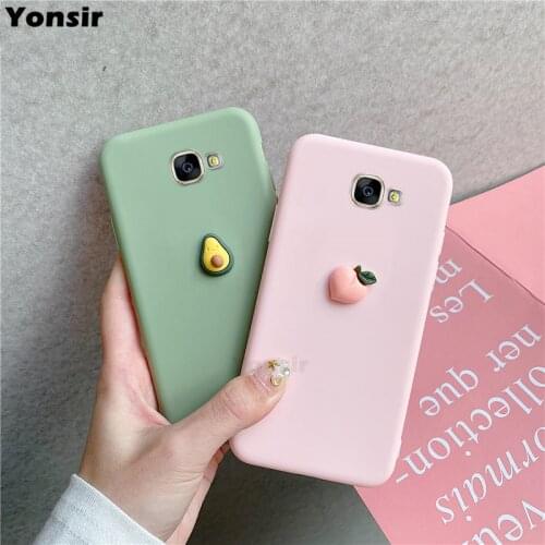For Samsung Galaxy A5 2016 A5 2017 Case 3D Fruit Silicone Cover For Samsung A5 A 5 2016 2017 A510 A520 Bags Peach Grape Avocado