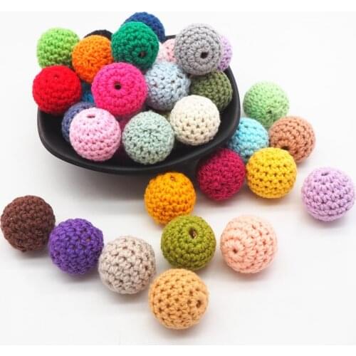 Chenkai 500pc 16mm Crochet Round Knitting Wooden Beads Balls for DIY decoration baby wooden teether jewelry necklace Toy