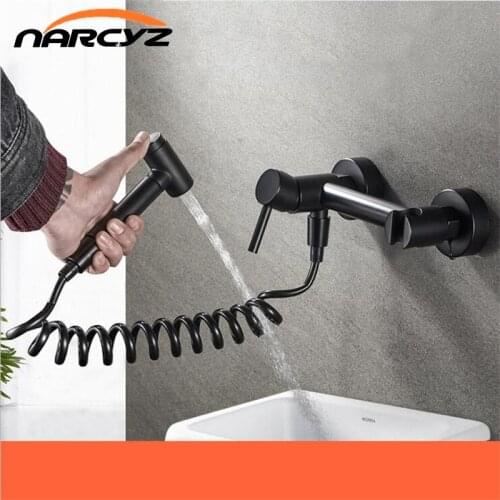 Black toilet Cleaning Spray gun Supercharged faucet Bathroom mop pool Hot and Cold companion washing machine spray gun B607