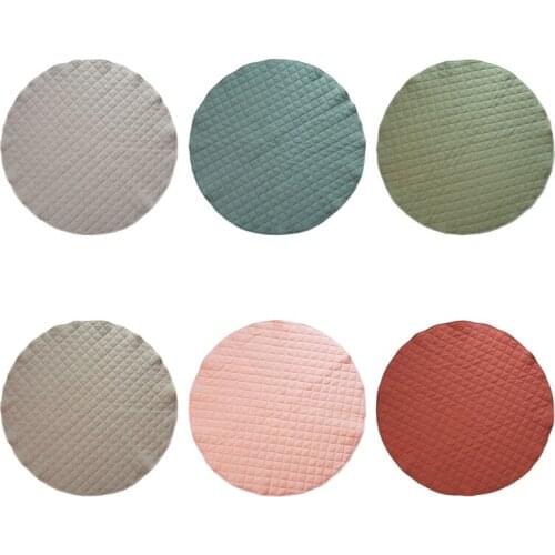 Children' Infants Playing Mat Pure Color Cotton Soft Crawling Floor Pad for Kids 115cm/45.27in Baby Playroom Decor