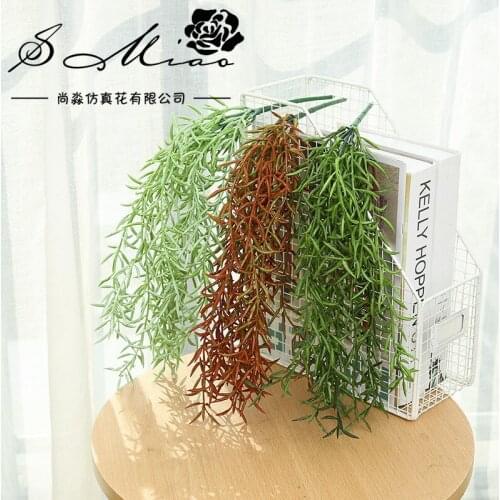 DIY Wedding Home Garden Decoration Artificial Flowers Simulation Vine Hanging Garland Plant Green Leaves Rattan Chlorophytum
