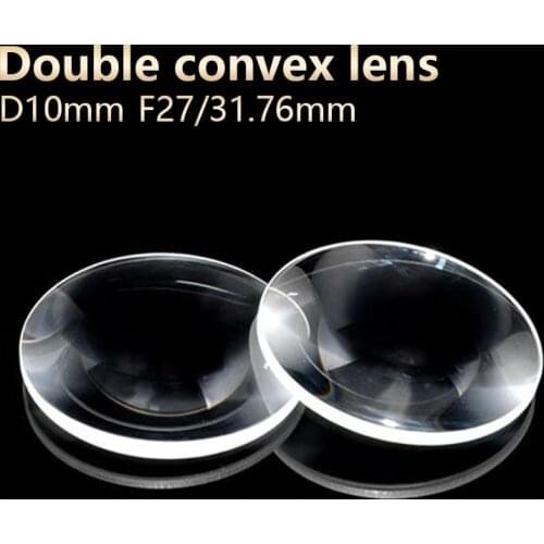 Double convex lenses magnifier Physical optics lens eyepiece telescope DIY projector Optical experiment D10mm F31.76mm