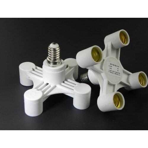 E14 to 4 heads E14 lamp base Light Lamp Bulbs Adapter Converter E14 Lamp Adapter lamp holder E27 to 4 heads E14 available