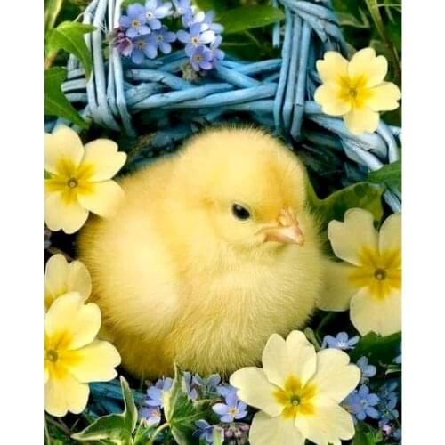 Gatyztory Frame Chick DIY Painting By Numbers Canvas Drawing Animals Handpainted Kits Acrylic Paints Artwork Unique Gift Wall De