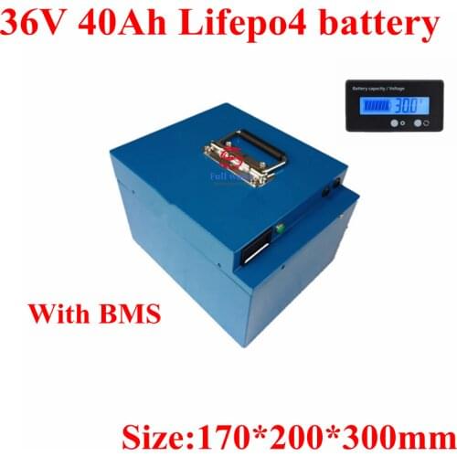 Customized 36v 40ah Lifepo4 Battery Pack Steel Case Built-in BMS Lithium Battery for 36v 2000w Electric Fishing Boat Cruise