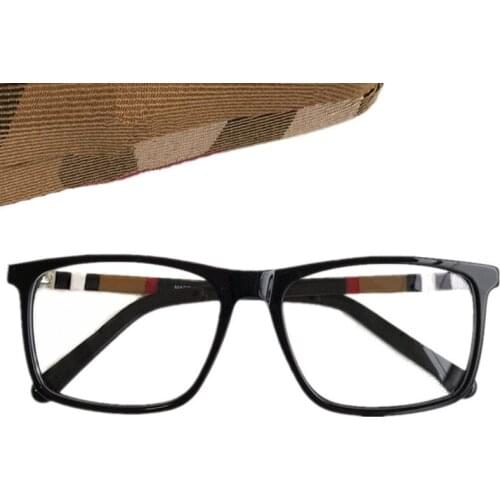 Quality Concise Rectangular Myopia Unisex Glasses Frame 54-17-140 Plaid Design for Prescription Pure-Plank Acetate