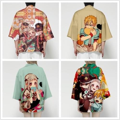 3 to 14 years kids Kimono Haori Yukata Anime Toilet Bound Hanako kun 3D Print boys girls Cardigan Coats Streetwear kimono Shirt