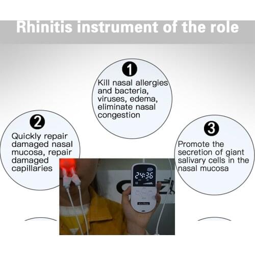 Cure Rhinitis Sinusitis Cold Laser Therapy Device Hypertension Nasal Irradiation Nose Health Care