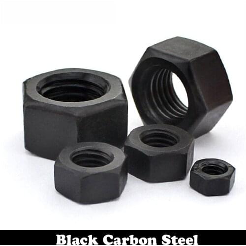 M2 M2.5 M3 M4 M5 M6 M8 M10 M12 DIN934 8.8 Grade Black Carbon Steel Metric Thread Hexagon Hex Nut