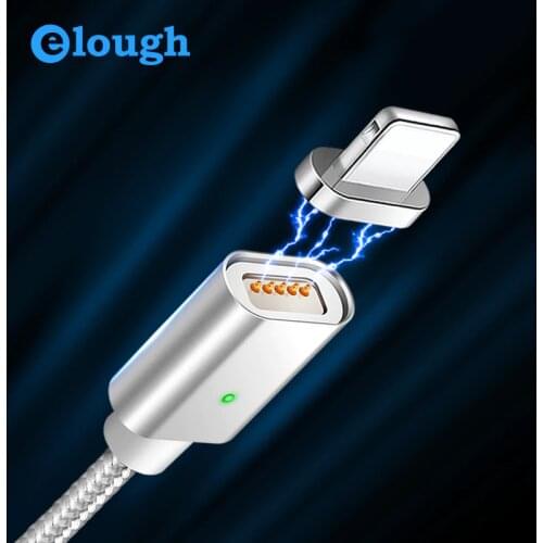 Elough E04 Magnetic Cable For iPhone Cable XS X 7 5 6 Plus iPad Phones Fast Charging USB CableData Wire For iPhone charger cable