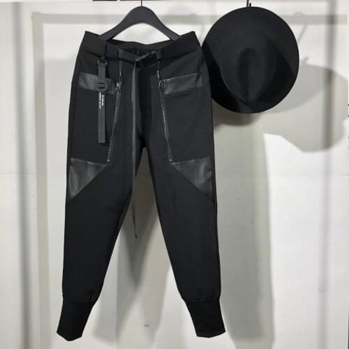 Owen Seak Men Casual Cargo Gothic Mens Clothing Sweatpants Spring Autumn Pencil High Sweater Hip Hop Solid Long Pants