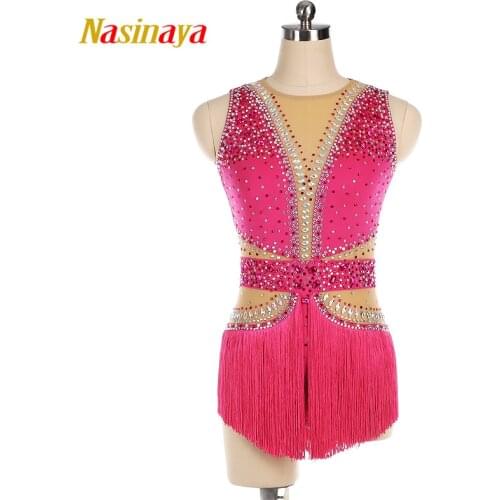 Nasinaya Figure Skating Dress Customized Competition Ice Skating Skirt for Girl Women Kids Performance RG Tassel