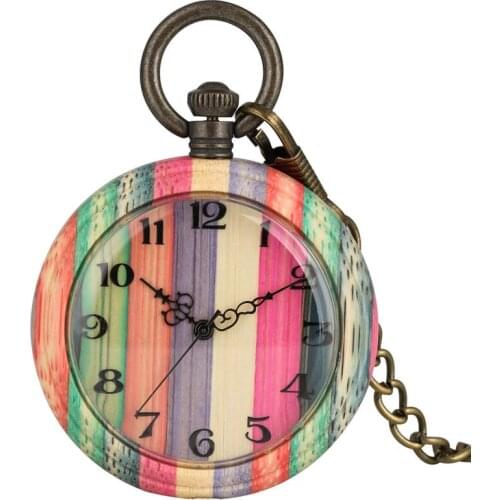 Attractive Colorful Bamboo Quartz Watch Lady High Quality Alloy Rough Chain Female Pendant Watches Light Analog taschenuhr Gift