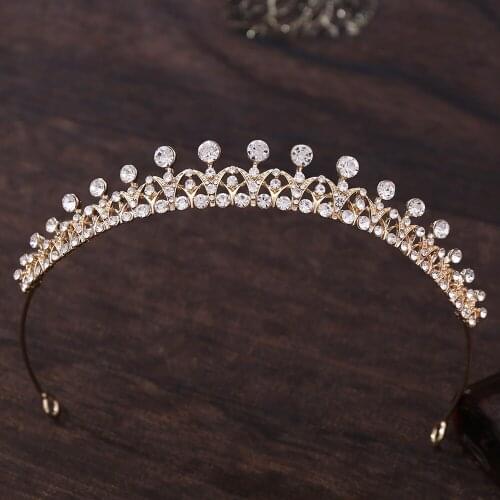 Simple Tiaras Korean Fashion Crown for Bride Wedding Hair Jewelry Accessories Rhinestone Headbands for Women Party Hair Ornament