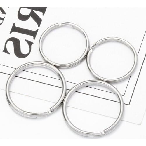 10Pcs/lot Stainless Steel Connecting Clasps Key Ring Split Rings Jump Loop Keychain Necklace Bracelet Jewelry Making Accessories