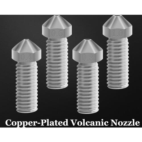 3D Printer Parts V6 All Metal Copper Plated Volcanic Nozzle M6 Volcano Nozzle For 1.75mm Filament E3D V6 Volcano J-head Hotend