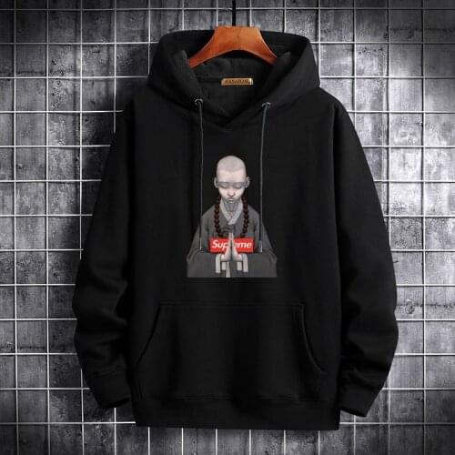 Anime Crewneck Hoodie Men Clothes Winter Sweatshirts Maneskin Manga Clothes Oversized Hip Hop Plush Vintage Tracksuit Pullovers