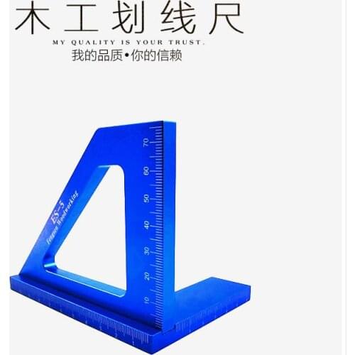 Aluminum alloy triangle ruler, 45 degree line ruler, 90 degree angle ruler, woodworking marking tool, woodworking height ruler