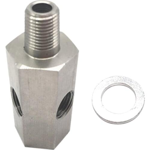 Stainless Steel 1/8'' BSPT Oil Pressure Sensor Tee to NPT Adapter Parts
