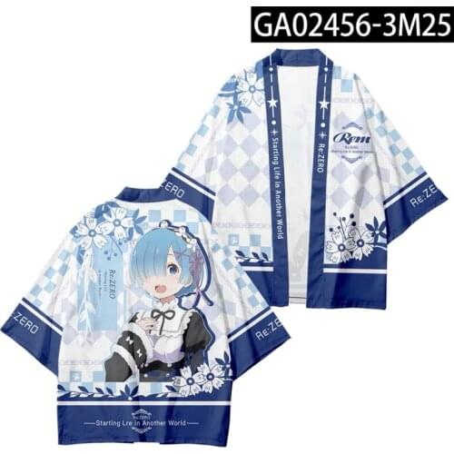 Anime Re:zero Rem 3D Printing Japanese Kimono Haori Yukata Women/Mens Fashion Summer Casual Cool Short Sleeve girls Cardigan
