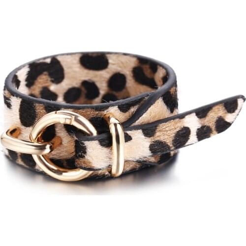 IF YOU Vintage Leopard Leather Bracelet For Women 2019 New Fashion Elegant Multilayer Wide Wrap Bracelets & Bangles Jewelry