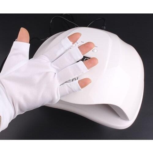 1 Pair UV Protection Glove Nail Art Gel White Useful For Anti LED Lamp Nail Dryer Light Radiation Nail Art Tool Hand Protection