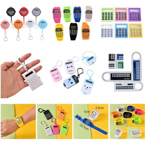 1Pcs 10cm Solar Mini Calculator Magnifier Fashion Multifunction Ruler School Office Supplies