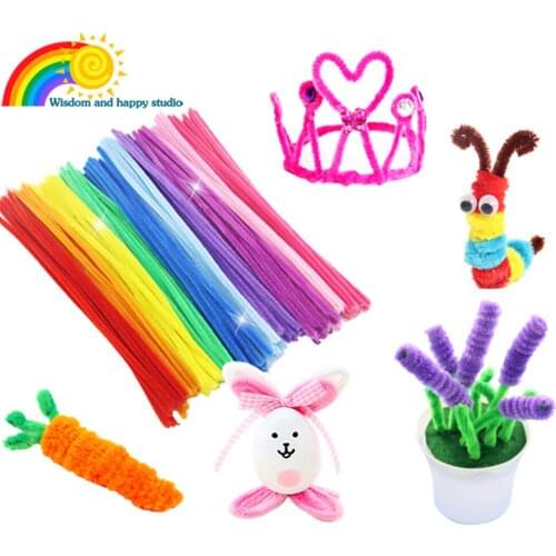 100pcs Montessori Materials Chenille Children Educational Toy Crafts For Kids Colorful Pipe Cleaner Toys Craft B0990