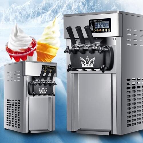 110 / 220V Commercial Ice Cream Machine Desktop Tricolor Ice Cream Maker Fruit Dessert Machine 1200W Sweet Cone Freezing Equipme