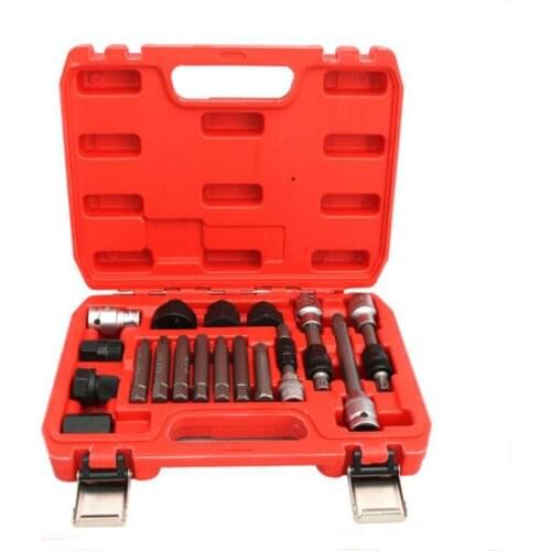 18pcs Alternator Repair Tool of Alternator Freewheel Pulley Puller Removal Socket Tool Kit