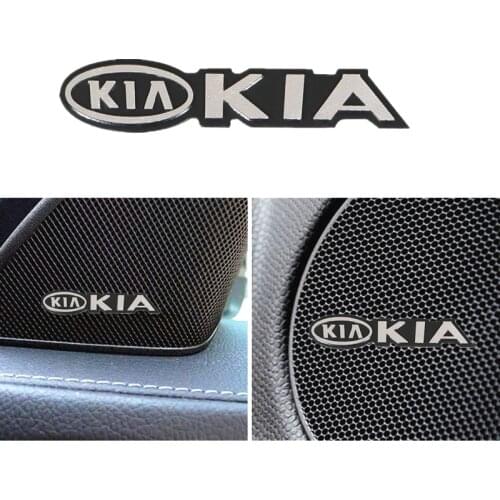 4pcs 3D aluminum speaker stereo speaker badge emblem Sticker for Kia rio ceed sportage cerato soul sorento k2 k5 flip