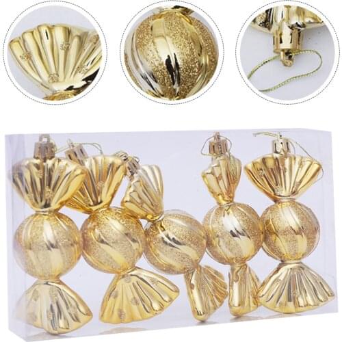 5pcs Christmas Candy Shape Pendant Christmas Tree Ornament Xmas Decor For Home Birthday Wedding Baby Shower Candy Decoration