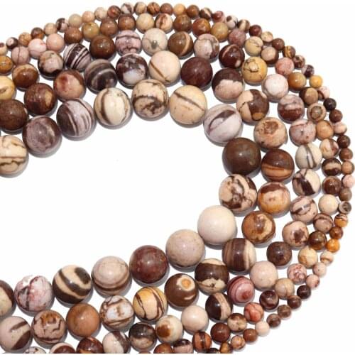 Free Shipping Natural Stone Australia Zebra Jaspers Stone Round Beads 4 6 8 10 12 MM Pick Size For Jewelry Making Diy Bracelet