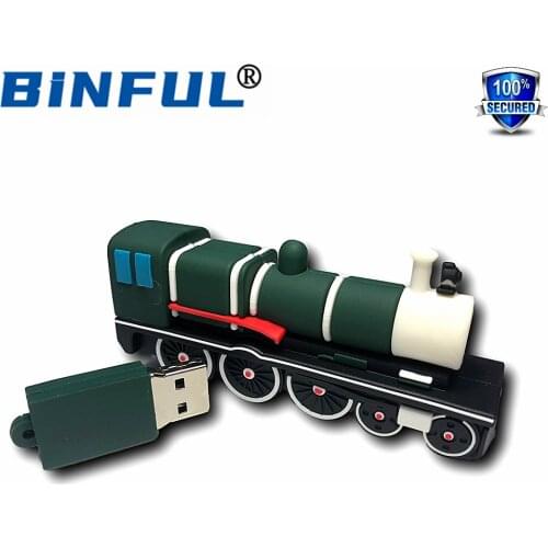 BINFUL Cartoon New Train USB Flash Drive 128GB Pen Drive Pendrive 16GB 32GB 64GB 128GB 256GB U DISK Memory Stick Free shipping