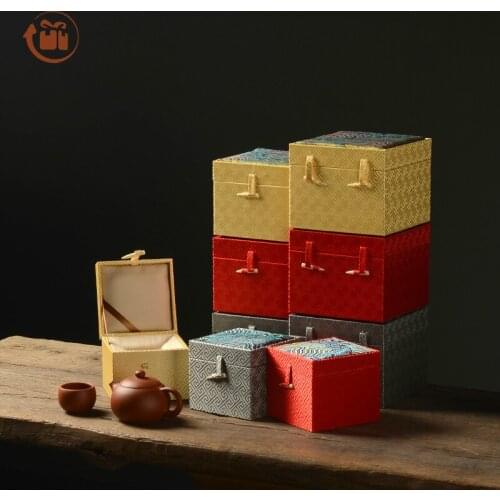The Great Wall Brocade Box Multicolor Simple Bone Fastener Teapot Crafts Display Packaging Gift Box candy box gift box