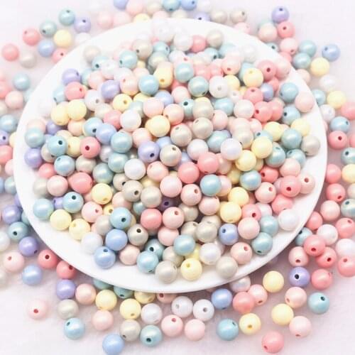 10g 8mm Acrylic ABS Imitation Pearls Beads Macaron Loose Spacer Beads for Jewelry Making DIY Handmade Sewing Accessories