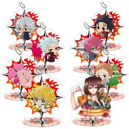 New Arrived 9cm The Seven Deadly Sins Action Figure Anime Toy Transparent Acrylic Toys Key Chain Cute Decorative Ornaments