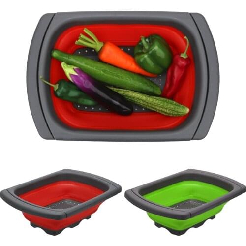 Kitchen Gadgets Foldable Colander Drain Folding Baskets Sink Strainers Bowls Kitchen Tools For Fruit Vegetable Washing