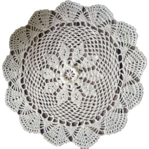 Hot Handmade cotton placemat cup coaster mug kitchen Christmas round table place mat cloth lace Crochet tea doily dish pan pad