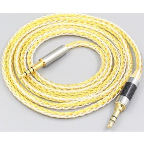 LN007269 8 Core Silver Gold Plated Braided Earphone Cable For Plantronics BackBeat Sense 505 Oppo PM-3 PM3