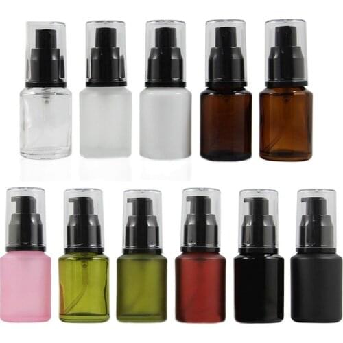 30ml matte shiny black glass bottle black lotion/sprayer pump for lotion/emulsion/fundation/serum/mist sprayer/toner packing