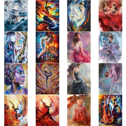 Diy 5D Diamond Painting Abstract Dancer Cross Stitch Kit Full Drill Embroidery Figure Mosaic Art Picture of Rhinestones Decor