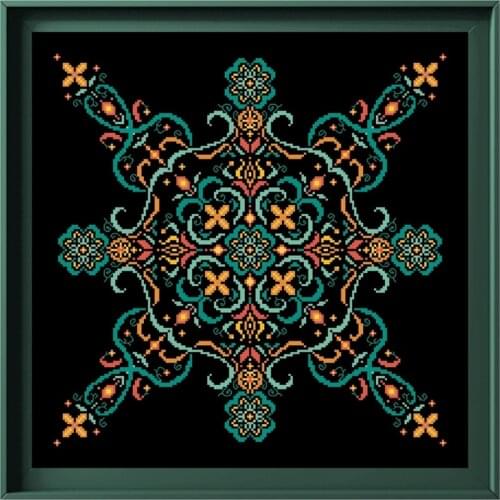Color pattern A cross stitch kit Dreampattern 18ct 14ct 11ct black canvas embroidery DIY needlework wall decor