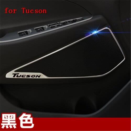 For Hyundai Tucson 2015- 2020 Car Door Stereo Covers Door Speaker Stickers Sequins Internal Decoration Accessories