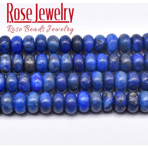Natural Stone Lapis Lazuli Beads Rondelle Loose Spacer Beads 15" Strand For Jewelry Making DIY Earring Bracelet Accessorie