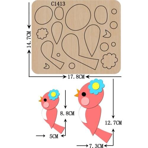 New bird Wooden die Scrapbooking C-1413 Cutting Dies Multiple sizes