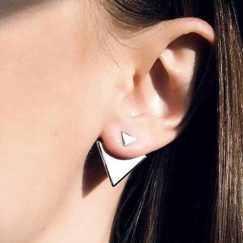 New Fashion Steampunk Women Triangle Earrings Punk Jewelry Stud Earrings Geometric Simple Brincos Pendientes Mujer