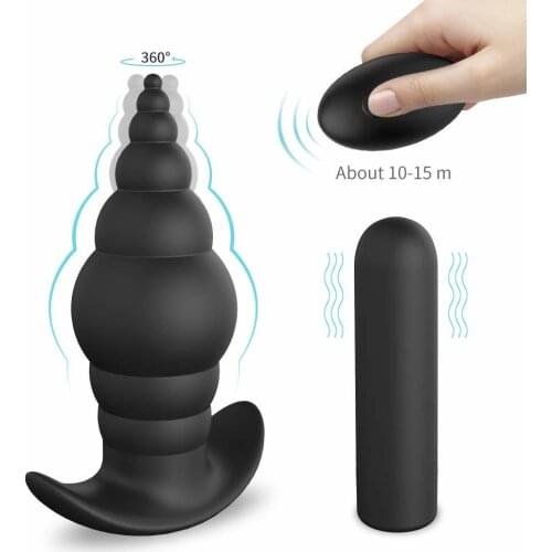 Rechargeable Powerful Butt Plug Anal Sex Toy With 9 Vibration Modes, Adult Vibrating Soft And Safe Silicone Anal Training Set