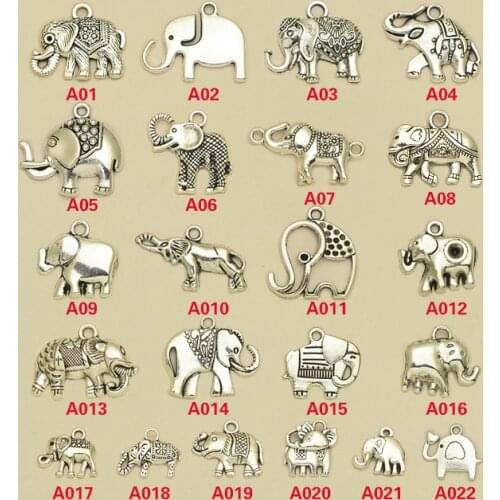 Elephant Charms, Antique silver plated elephant Pendants/Charms,DIY supplies, jewelry making