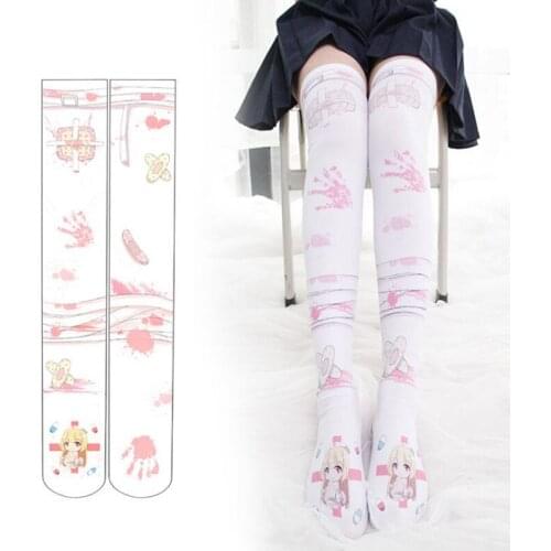 SzBlaZe 3D Print Band-aid thigh high stockings Kawaii thigh high socks Funny Cute Over Knee Socks Printedknee high stockings